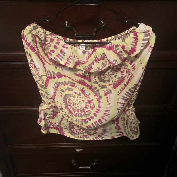 Barely worn fun tube top styled top with strings - Picture 1 of 2